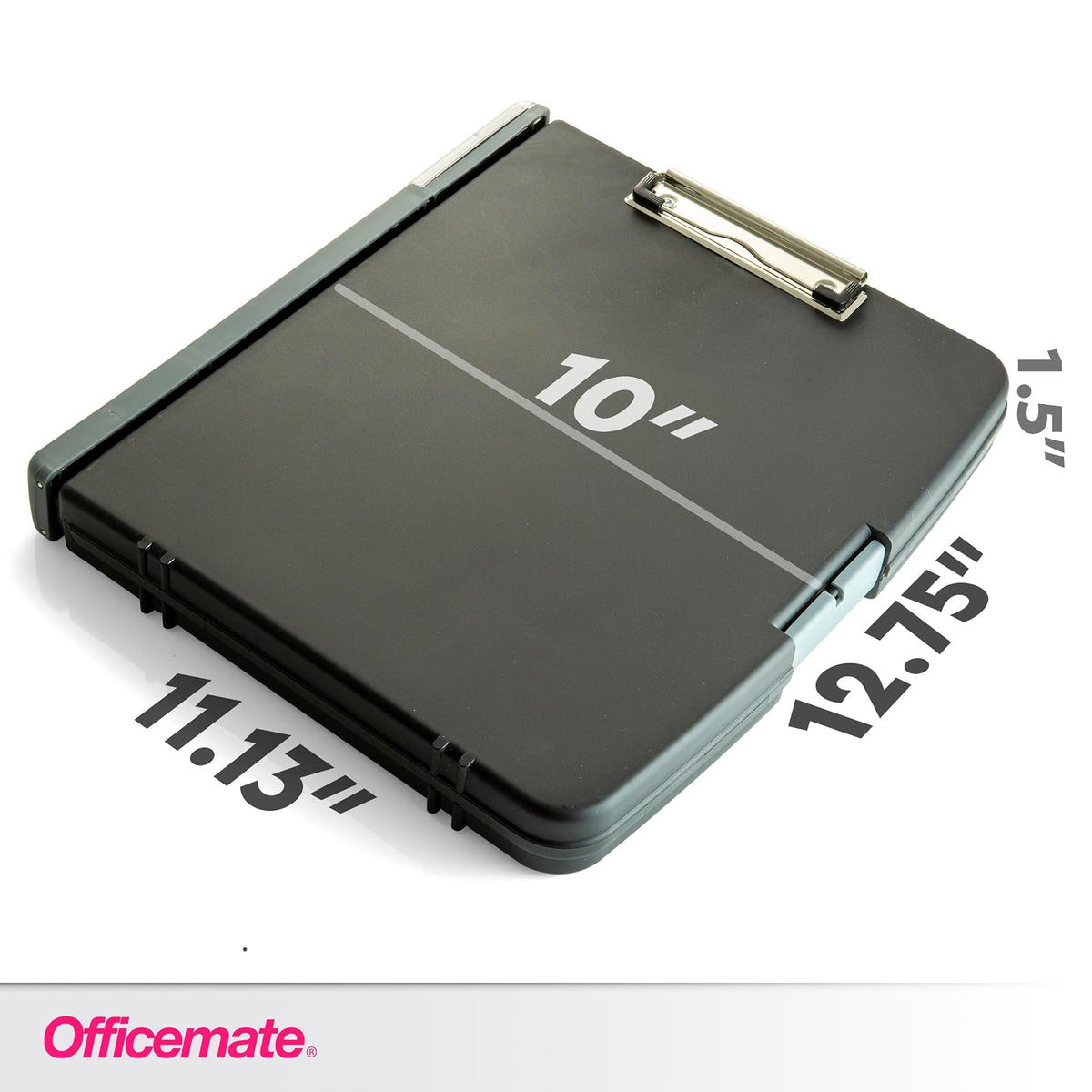 Officemate 83309 - Caja de almacenamiento para portapapeles con anillas, color gris