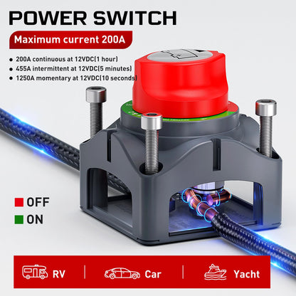 Nilight Interruptor de Batería Resistente 275A On/Off 90015A