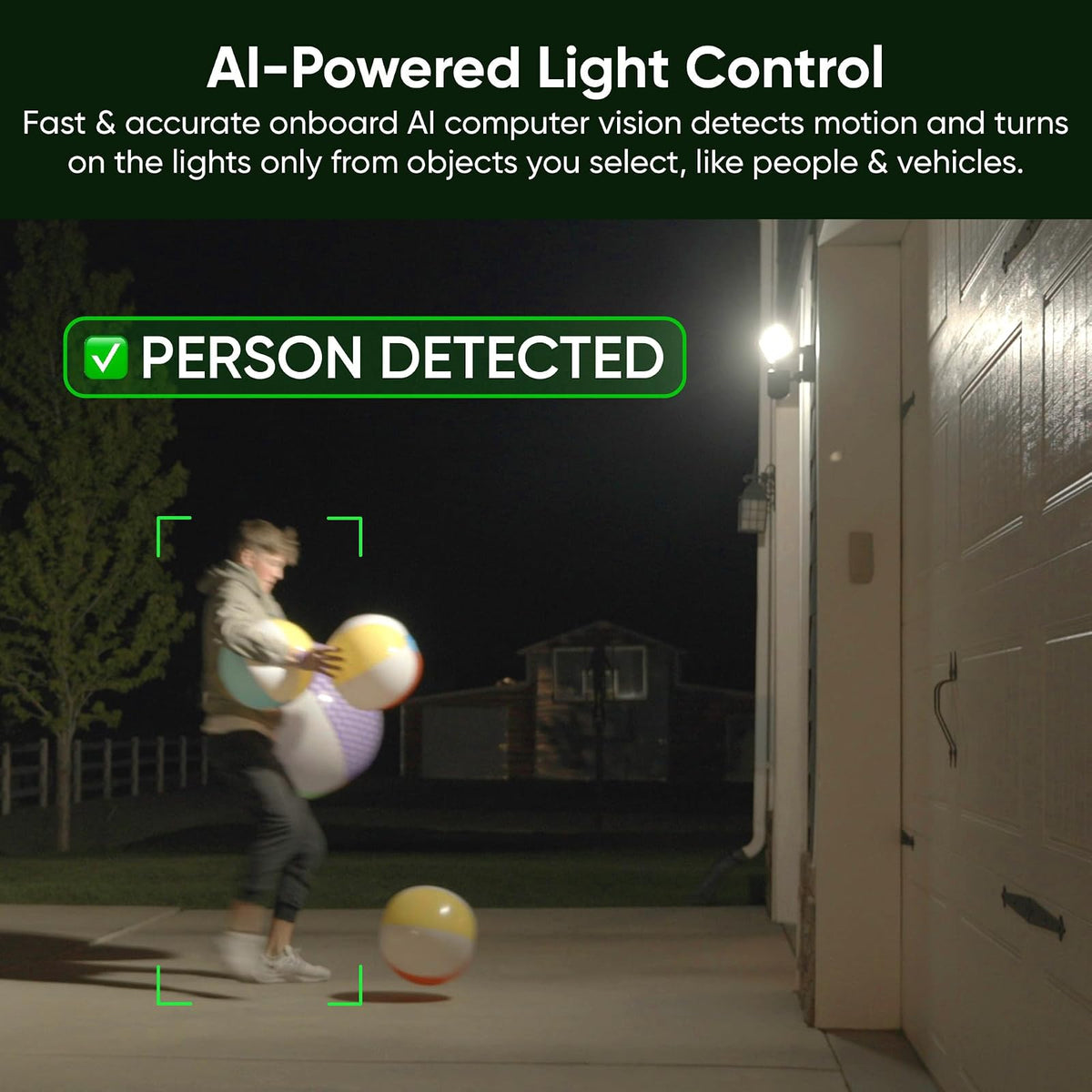 WYZE CAM Floodlight Pro with 3000 Lumen Leds, Wired 2K HD IP65 Outdoor Smart Security Camera, Color Night Vision, 180 Degree Customizable Motion Detection, 105dB Siren, and Two-Way Audio, White