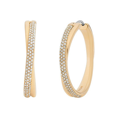 Michael Kors Gold-Tone Hoop Earrings for Women; Huggie Earrings for Women; Stainless Steel Earrings; Jewelry for Women