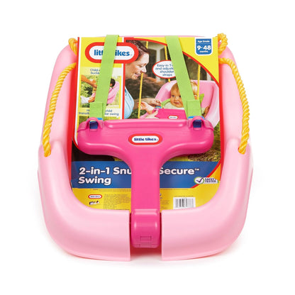 LITTLE TIKES, 2-in-1 Snug 'n Secure Swing, Columpio para Niñas, para Exterior o Interior, Cómodo y Seguro, Color Rosa