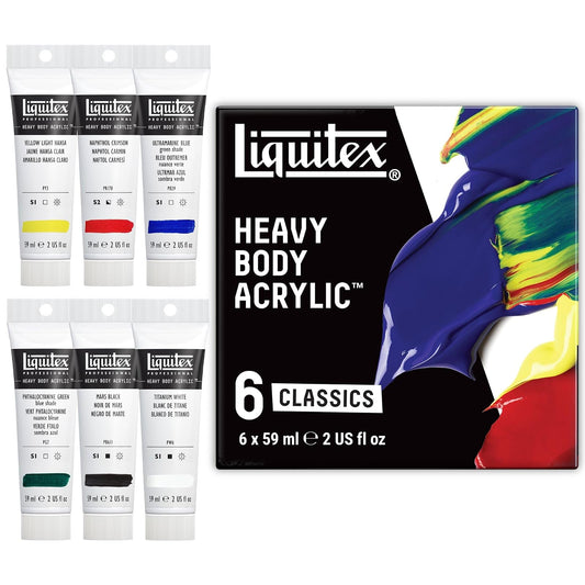 Liquitex Set con 6 Pinturas Acrílicos Heavy Body 59 ml