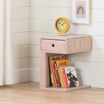 South Shore Furniture Sweedi Solid 1-Drawer Nightstand-Pink Wood