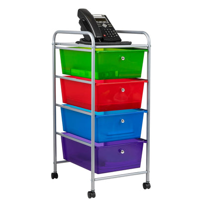 Mind Reader Carrito rodante de Almacenamiento con cajones, Multicolor, 1, 1