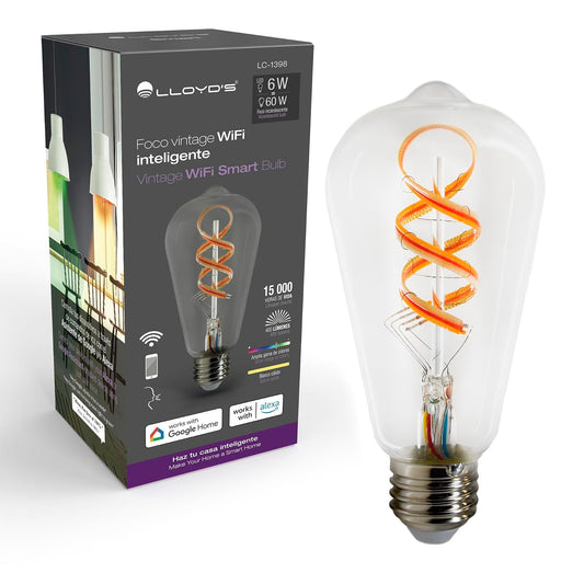 Lloyd's Foco Vintage WiFi Inteligente LED 6W RGB Control por App