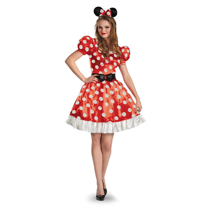 Disguise Disfraz clásico de Minnie Mouse rojo Disfraz clásico de Minnie Mouse rojo Mujer - X-Large (18-20) US - rojo