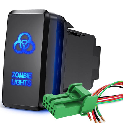 Nilight Interruptor de Botón Luces Zombi 12V con Kit Cable Conector