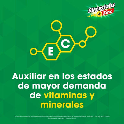 Stresstabs 600 Multivitaminico con Zinc y Vitamina C, Frasco con 30 tabletas
