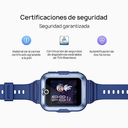 HUAWEI Watch Kids 4 Pro (GPS) (Garantía en México) - Smartwatch, Reloj Inteligente, Pantalla AMOLED 1.41'', 8GB ROM, Cámara Frontal 5MP, Touch Screen, Bluetooth, Compatible con Android & iOS, Azul