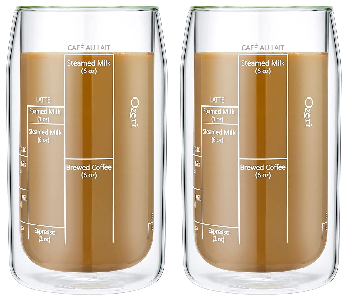 Ozeri Moderna Artisan Series - Vaso de café barista de doble pared, 15 onzas, transparente