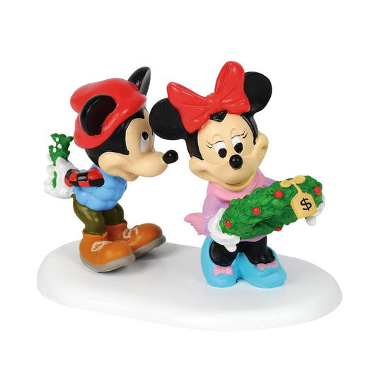 Department 56 Disney Mickey's Mistletoe Surprise 2.5 H Accesorio de Pueblo, Multicolor