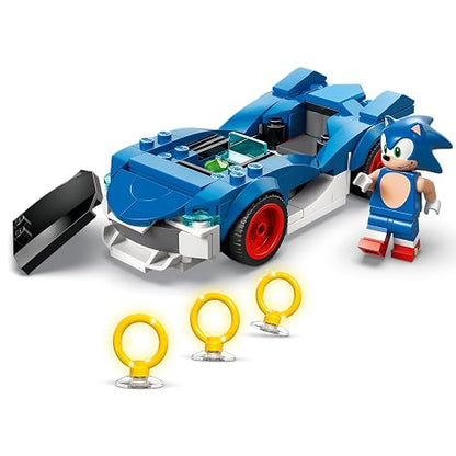 LEGO Sonic The Hedgehog Sonic: Speedster Lightning – Juguete de Construcción de Auto de Carreras – Vehículo con Minifigura de Sonic para Niños y Niñas de 7 Años o Más – 77117