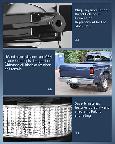 Nilight Conjunto de Luz Trasera Compatible con F-150 F-250 F-350 F-450 F-550 Super Duty 1997-2007