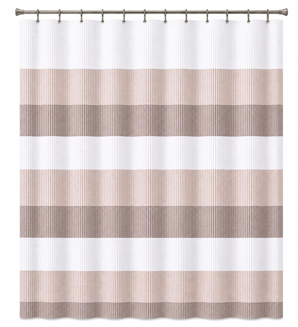 Dainty Home Ombre Waffle Shower Curtain, 70X72, Taupe - Gris pardo natural