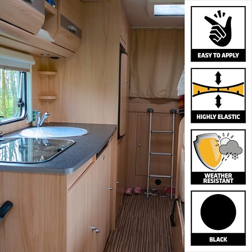 Sika - Adhesivo/Sellador de Poliuretano - Sikaflex 221 - Fácil de aplicar en una gran variedad de superficies como metal, madera y plástico - Resistente a la interperie - Negro - Cartucho 300 ml