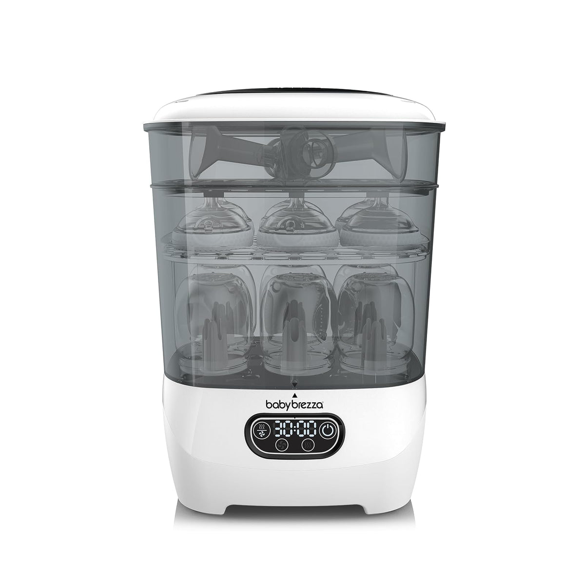 Baby Brezza - Esterilizador y secador de botellas avanzado - Máquina eléctrica de esterilización a vapor universal para todas las botellas: plástico + piezas de chupones de vidrio, filtración HEPA