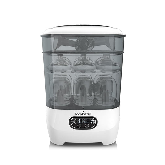 Baby Brezza - Esterilizador y secador de botellas avanzado - Máquina eléctrica de esterilización a vapor universal para todas las botellas: plástico + piezas de chupones de vidrio, filtración HEPA