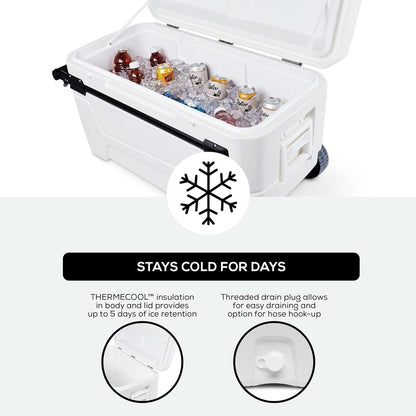 Igloo 45184 Glide Pro, Hielera 110, 150 latas, blanca