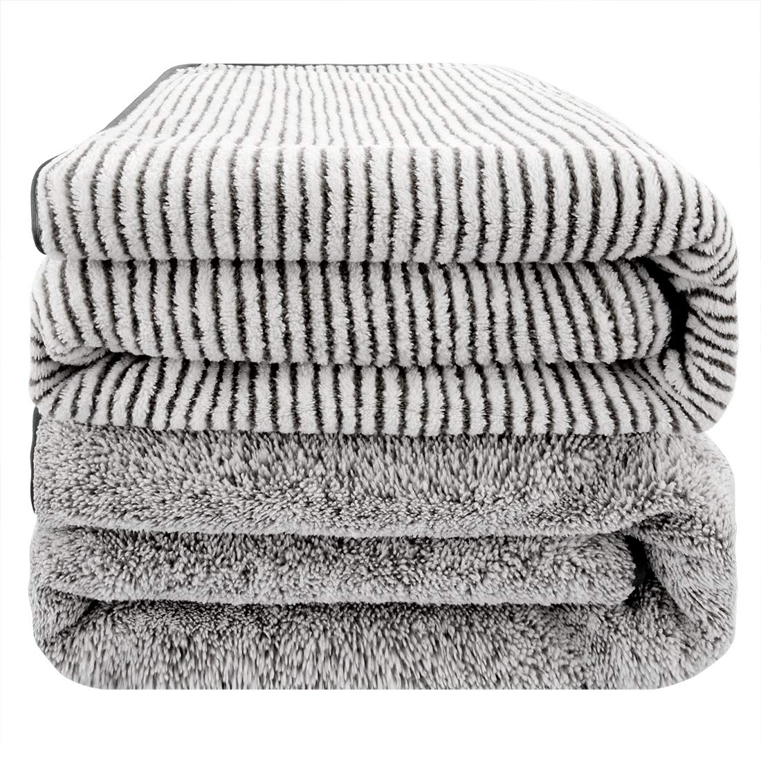 Toallas de baño de bambú, Gran tamaño de 140 cm x 74 cm, Toalla de Microfibra para el Cuerpo, Juegos de Toallas para Limpieza de baño, superabsorbentes y de Secado rápido para Gimnasio, 2 Unidades