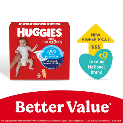 Pañales para bebé talla 4 (22-36 libras), 120 unidades, Huggies Little Snugglers