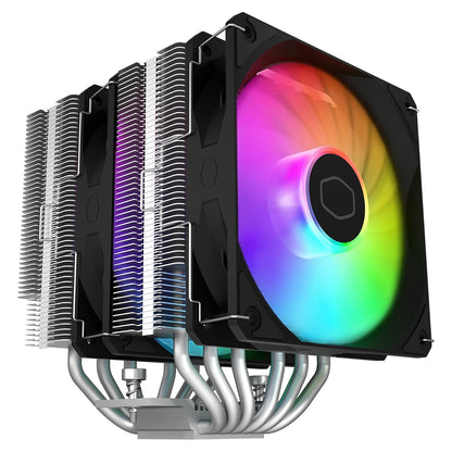 Cooler Master Hyper 620S - Enfriador de aire para CPU de doble torre, ARGB Sync, ventilador PWM de 120 mm, 6 tubos de calor de contacto directo de cobre, 154,9 mm de alto, plata RR-D6NA-17PA-R1