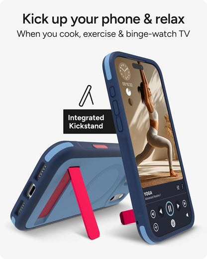 ZAGG Sedona - Funda a presión con Soporte para iPhone 17 Pro MAX - Blue Royal Ember, protección contra caídas (13ft / 4 m), protección de Revestimiento múltiple, con botón de cámara, Funda MagSafe