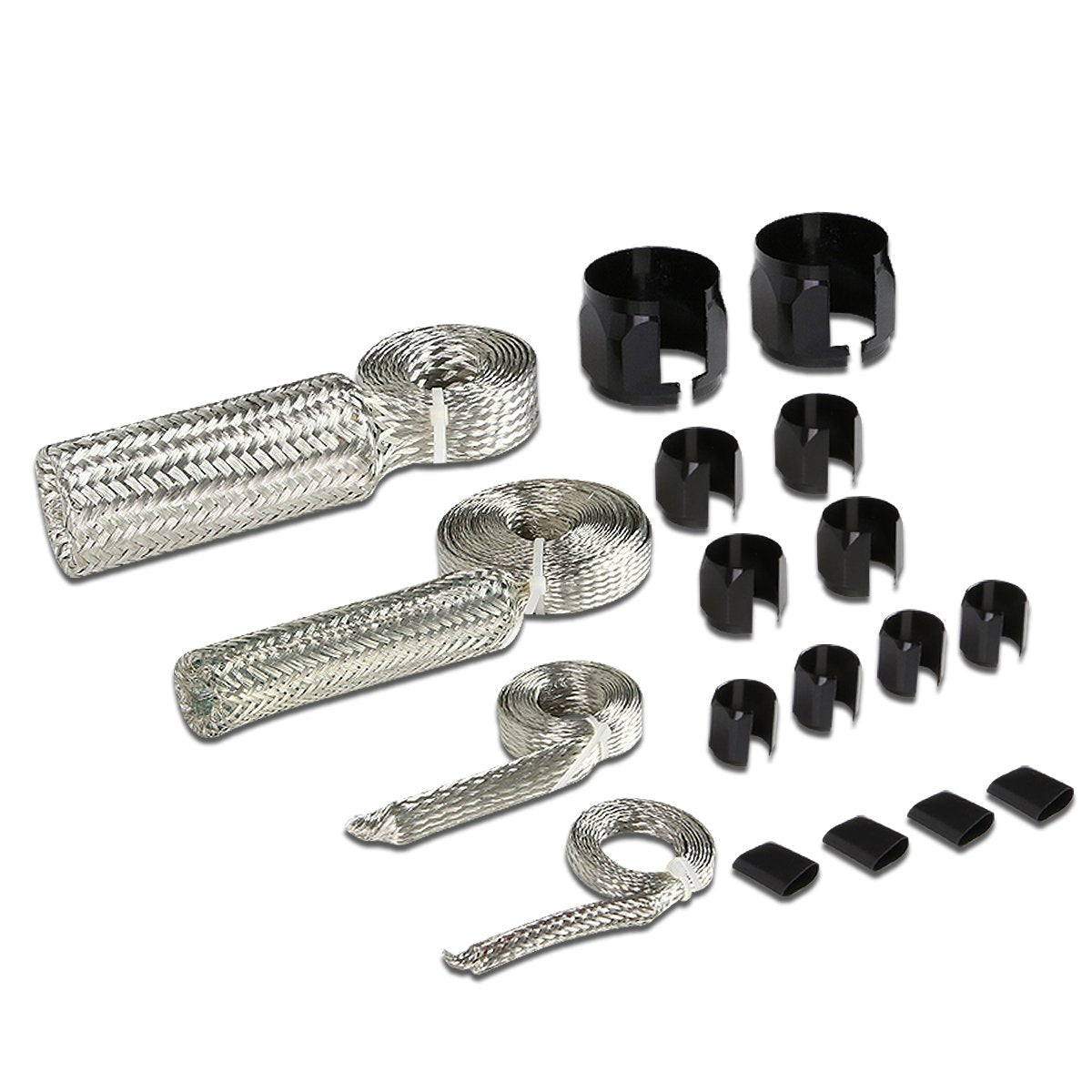 DNA Motoring Kit de Manguera de Freno de Acero Trenzado de Ajuste Universal, BH-BK