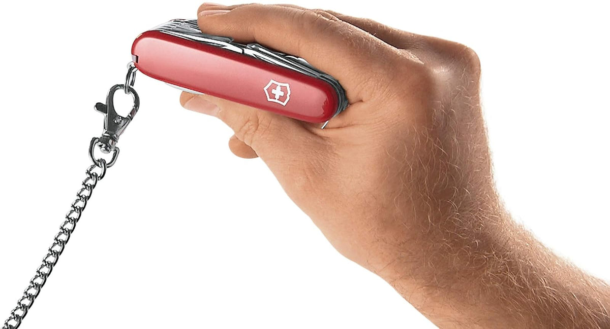 Victorinox Navaja Midnite Manager con Luz Led, Roja Transparente, 10 Usos