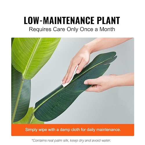 VEVOR Árbol Artificial 1524 mm Planta Artificial PE Palmera Pájaro Paraíso Árbol Verde Falso con Maceta 152x128 mm Decoración de Plantas Falsas para Hogar Oficina Centros Comerciales Interior Exterior