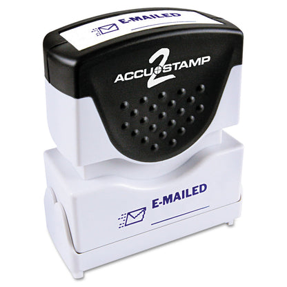 ACCU-STAMP2 - Sello de mensaje con obturador, 1 color, E-MAILED, impresión de 1-5/8" x 1/2", tinta azul (035577)