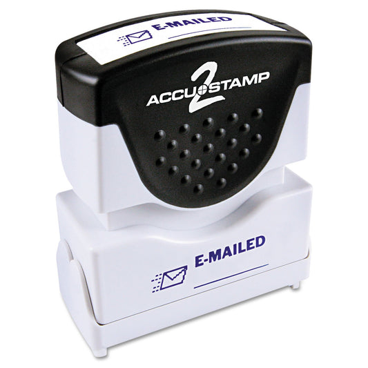 ACCU-STAMP2 - Sello de mensaje con obturador, 1 color, E-MAILED, impresión de 1-5/8" x 1/2", tinta azul (035577)