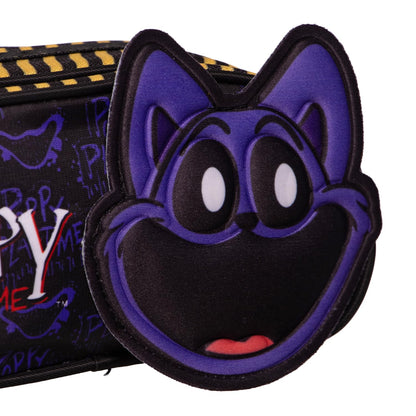 Ruz Lapicera Triple Infantil | Poppy Playtime | 100% Poliéster | Medidas 23 x 10 x 8 cm | Estuche Escolar para niños con Tres Compartimentos y Práctico Cierre de Cremallera para Útiles