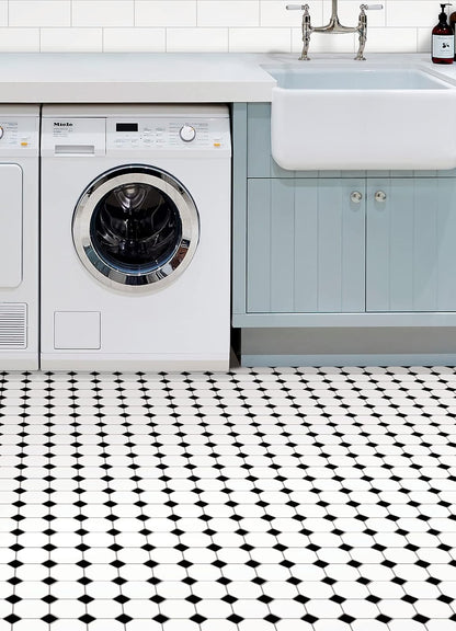 FloorPops Hudson - Azulejos para despegar y pegar, color negro