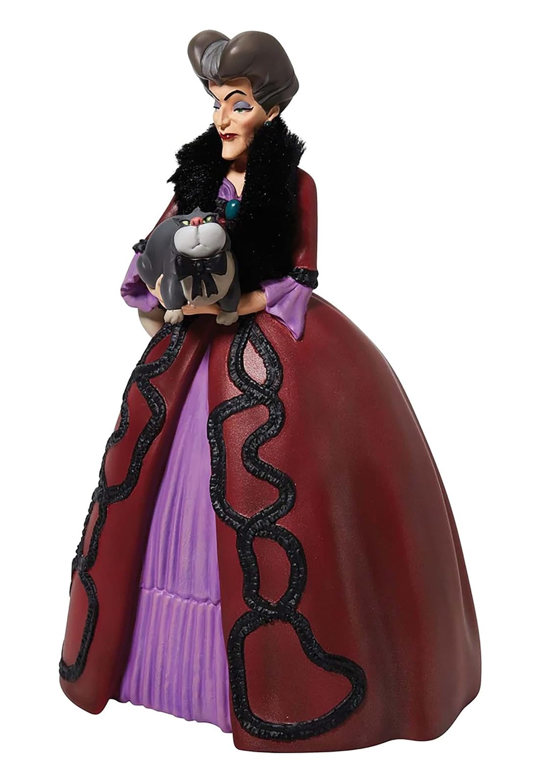Enesco Disney Showcase Figura de Cenicienta Lady Tremaine Holding Lucifer Rococó, 8.875 Pulgadas, Multicolor, 6010298