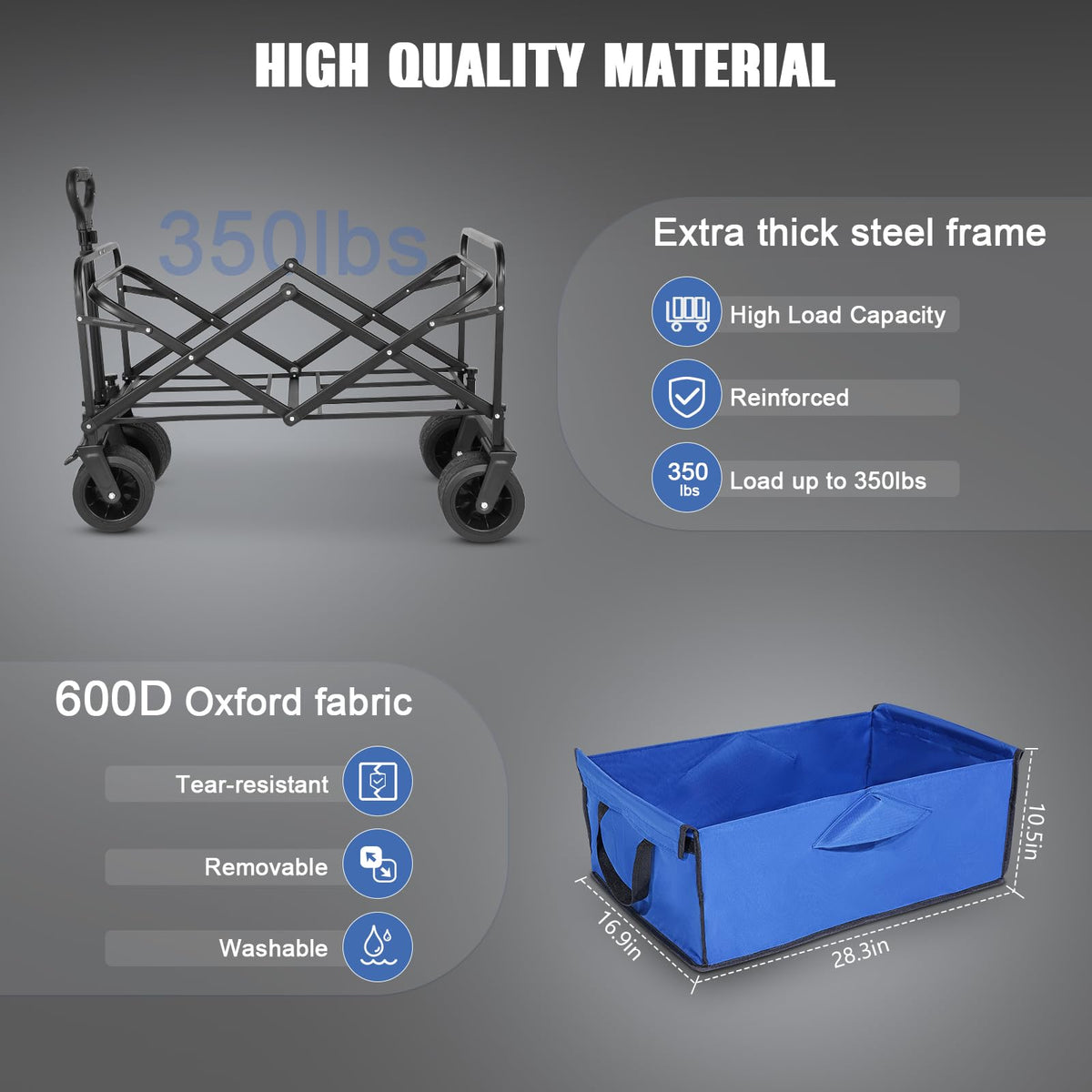 EVLIQUIL Flodable Beach Wagons