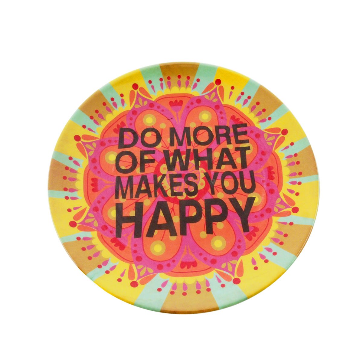 Natural Life MPLT027 Plato de melamina, tamaño Mini, Do More Happy