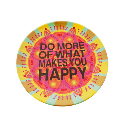 Natural Life MPLT027 Plato de melamina, tamaño Mini, Do More Happy