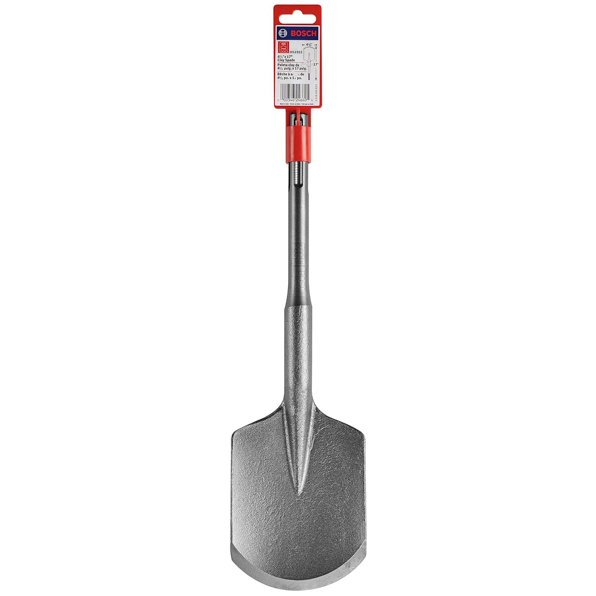 Bosch HS1922 4-1/2" x 17" Clay Spade SDS-Max shank | Acero uniforme de una sola pieza, para cavar, jardinería y paisajismo con martillos giratorios SDS-max