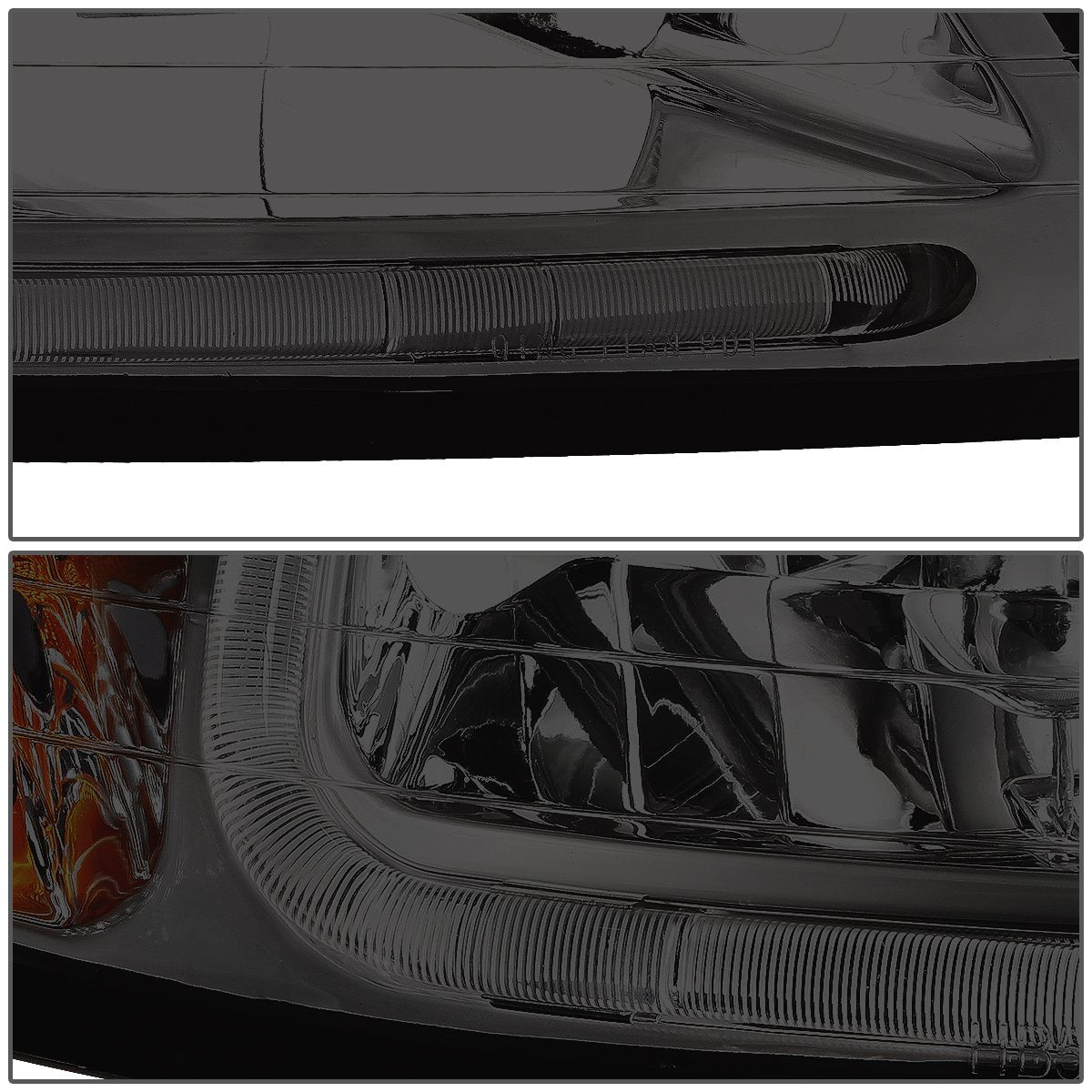 DNA Motoring Faros Delanteros LED DRL para Ford Mustang 99-04, Ámbar/Ahumado