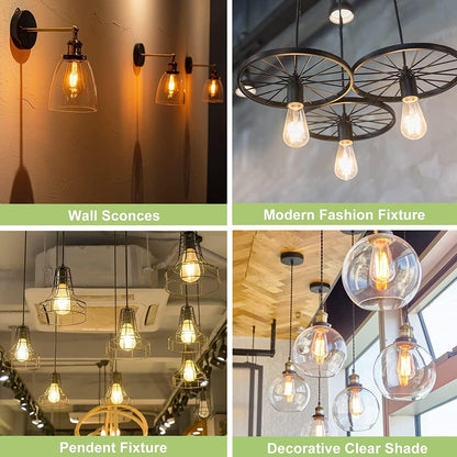 Sigalux - Bombillas Edison E26, bombillas LED de 60 W, regulables, clásico, filamento LED, ámbar con 90 CRI, ST19, antigua, antigua, retro, 2700 K, blanco suave, 9 W, 700 lm, paquete de 12