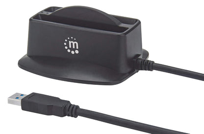 Manhattan 151955 Gabinete QuickDock HDD, 2 SATA-USB 3.0 SuperSpeed,
