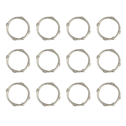 Zenna Home NeverRust - Anillos de Ducha Decorativos de Aluminio inoxidables, Juego de 12, níquel Cepillado
