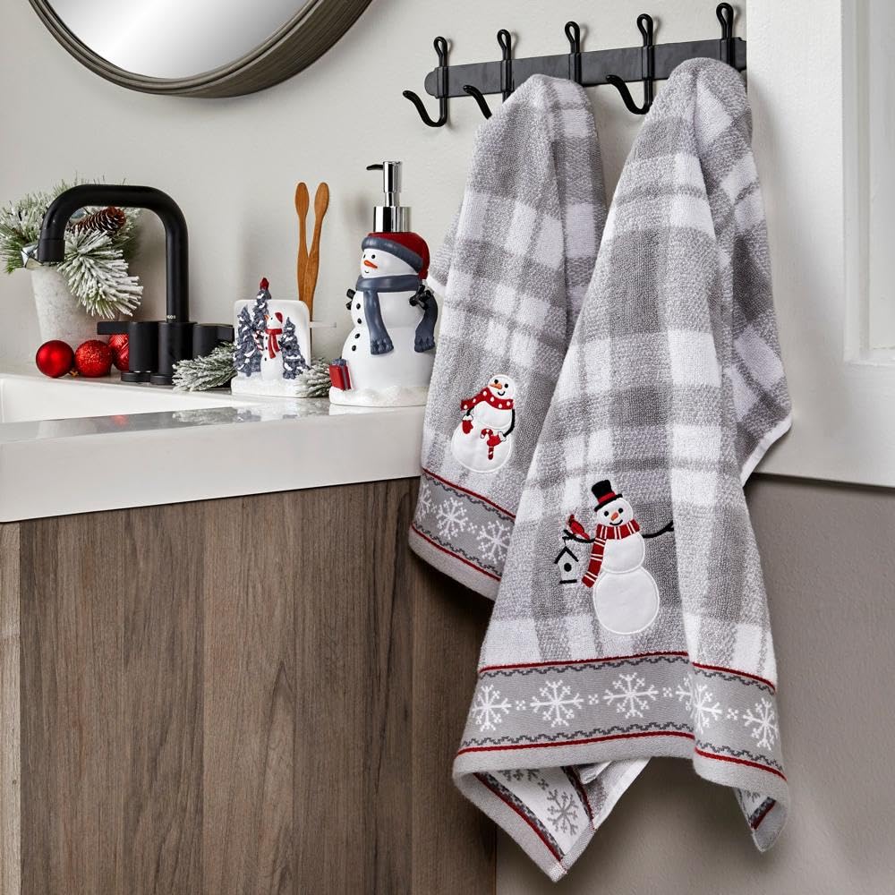 SKL Home - Toalla de baño de muñeco de Nieve para Navidad, Invierno, Regalo, Color Gris