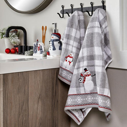 SKL Home - Toalla de baño de muñeco de Nieve para Navidad, Invierno, Regalo, Color Gris
