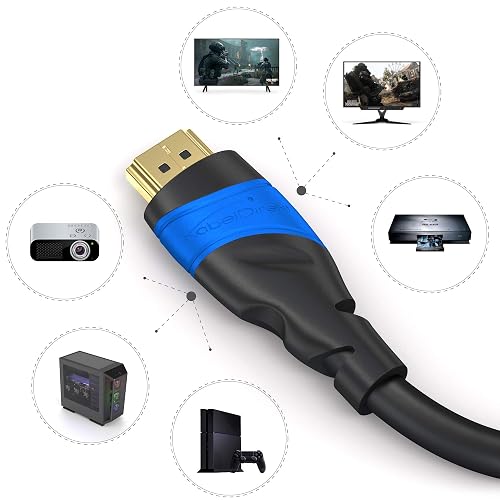 KabelDirekt – Cable HDMI 8K & 4K – 3.3ft/1m – Tecnología Flexcore alemana | 10K, 8K@60Hz & 4K@120Hz, High Speed HDMI – para PS5, Xbox Series X/S, Switch 2, PC & Blu-ray – sin interferencias & flexible