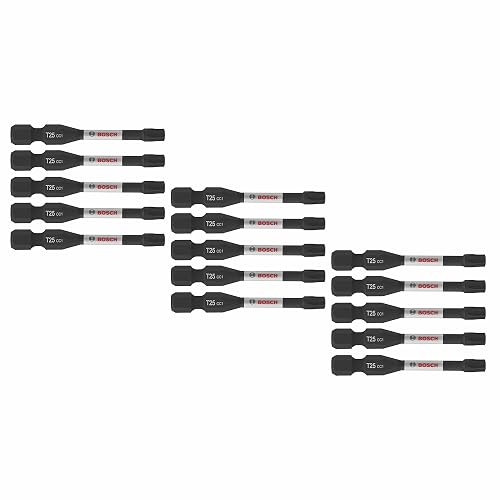 BOSCH ITDT25215 paquete de 15 pulgadas Driven Torx #25 - Brocas de potencia de atornillado resistentes a impactos