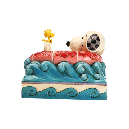 Enesco Peanuts de Jim Shore Snoopy y Woodstock en Figura Flotante, 10 cm, Multicolor