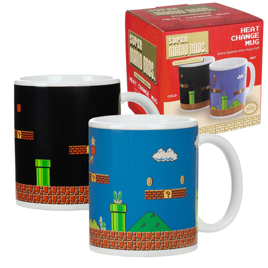 Taza Mario Bros que Cambia con Calor - Taza Oficial Nintendo, Regalo Retro para Gamers, 300ml