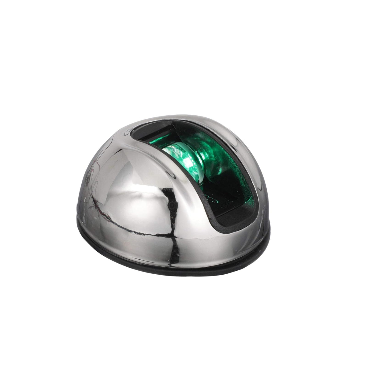 attwood NV3012SSG-7 LightArmor™ Luz de navegación Vertical de Montaje en Superficie de 2 Millas, iluminación LED Verde, Carcasa Redonda de Acero Inoxidable
