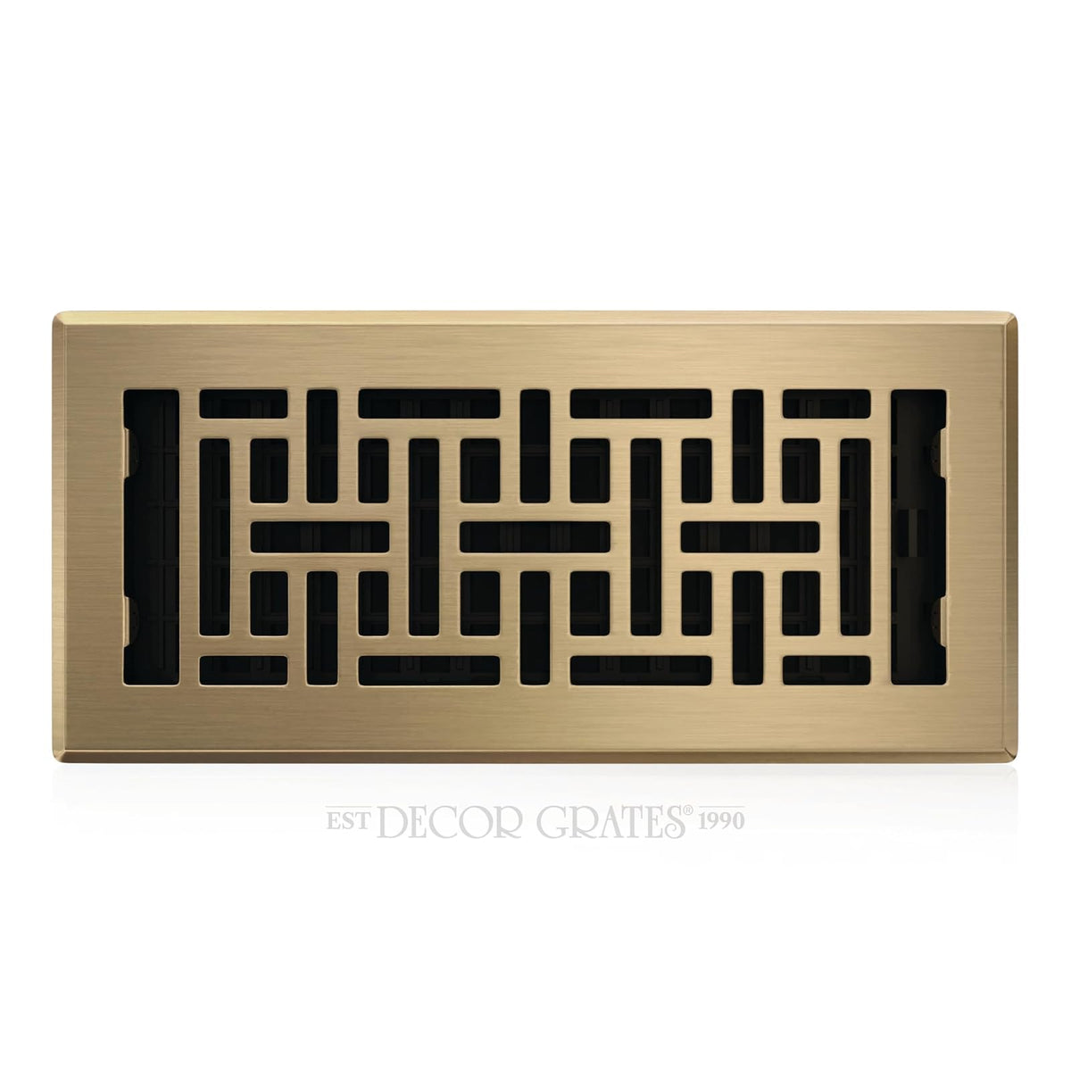 Decor Grates AJH410-A - Registro oriental para piso, 4 x 10 pulgadas, acabado de latón envejecido - 4x10 - Antique Brass